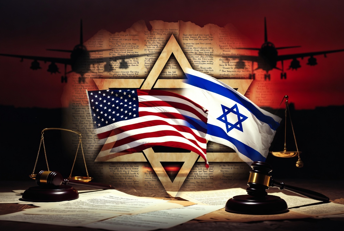 Investigative documents on a wooden table under a magnifying glass, featuring 'A Clean Break' and PNAC papers, with faint World Trade Center silhouettes in the background, representing 9/11 alternative narratives and truth movement research.